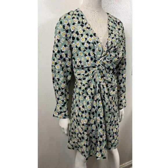 SANDRO NWOT FLORAL POLKA DOT DRESS - Picture 4 of 14